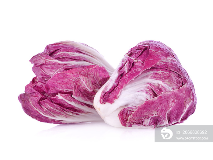 Radicchio, red salad isolated on white background