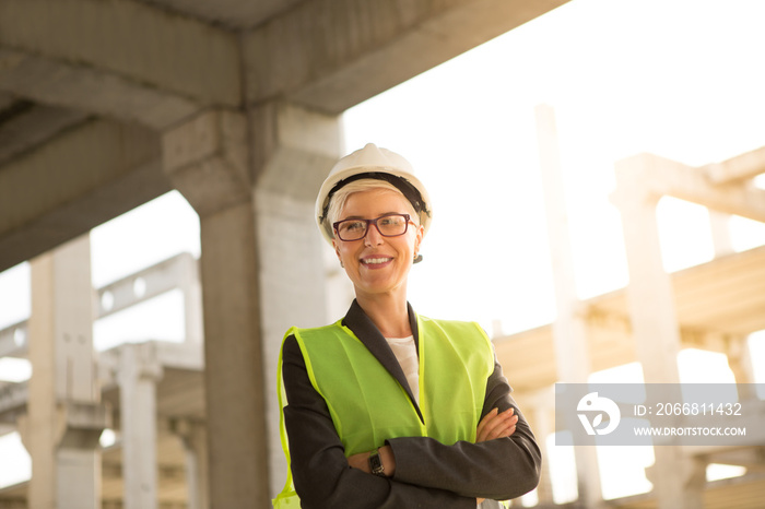 A proud young woman construction engineer.