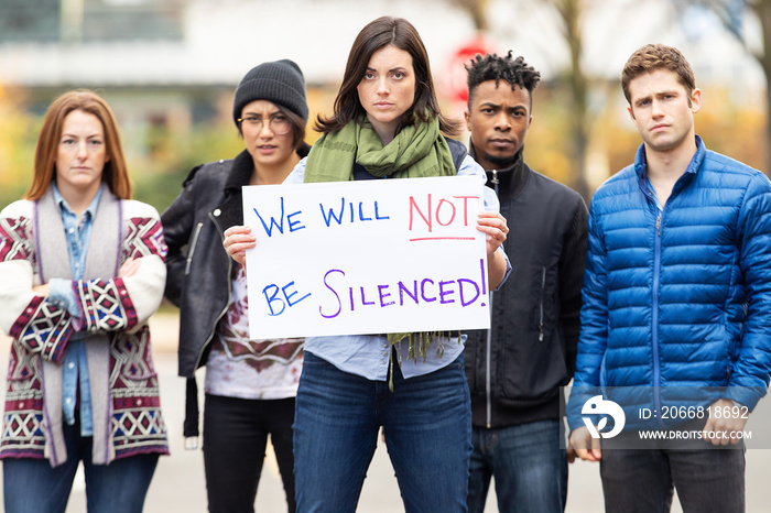 Group of people protesting