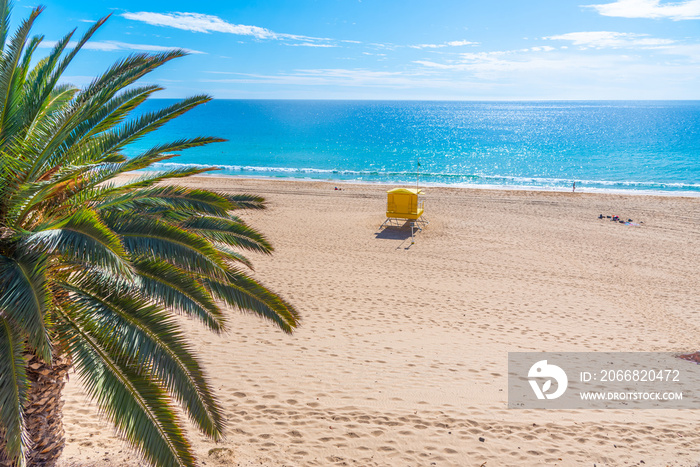 Sunny day at Playa de Matorral at Morro Jable, Fuerteventura, Canary islands, Spain