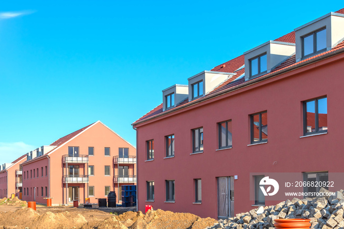 new apartments with balconys under construction