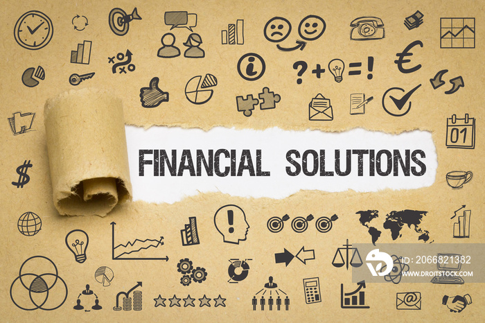 Financial Solutions / Papier mit Symbole