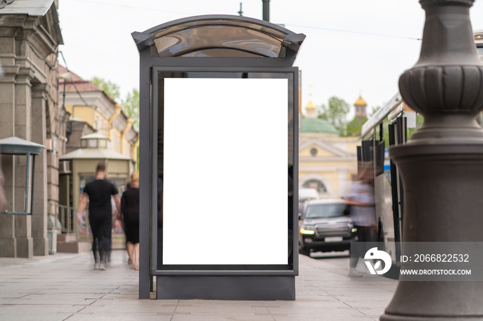 advertising mockup for ad placement advertising in the bus shelter