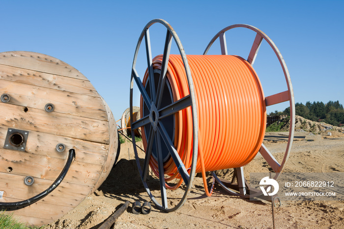 Fiber optic cable roll for broadband internet