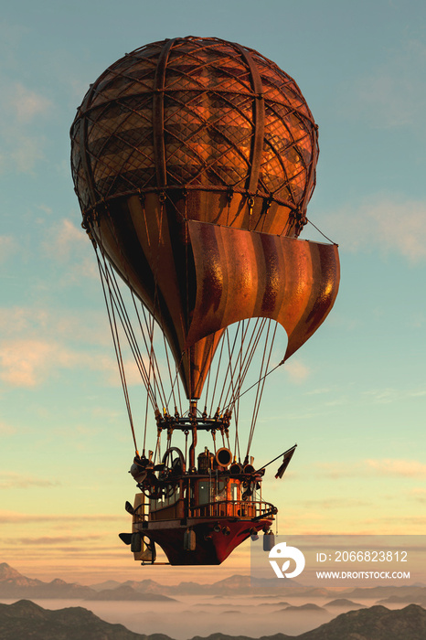 hot air balloon foloating away