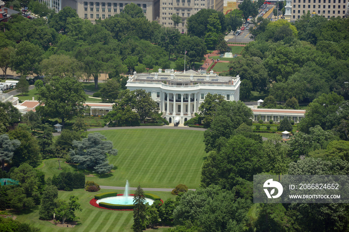 White House Aerial View from the top of Washington Monument, Washington, District of Columbia DC, USA