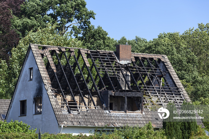 Brandschaden an einem Einfamilienhaus