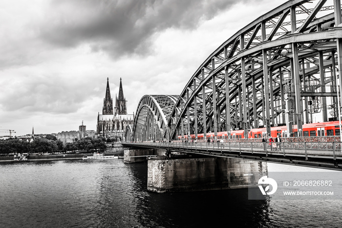 Cologne Cathedral and Hohenzollern Bridge, Cologne, Germany