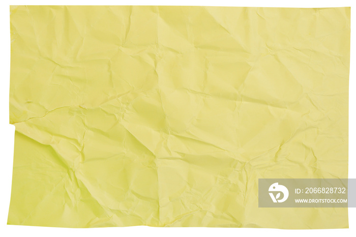 Yellow Pastel crumpled paper sheet