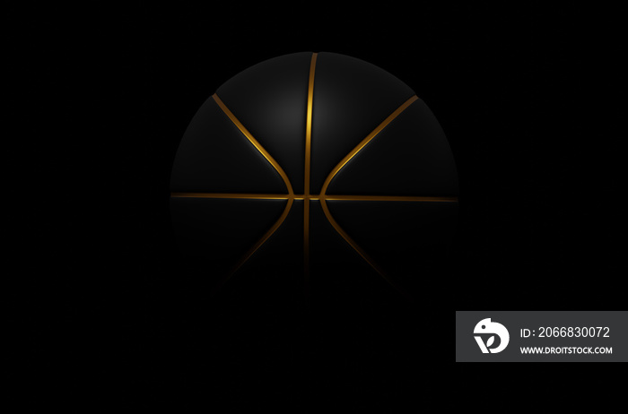 Black basketball with gold