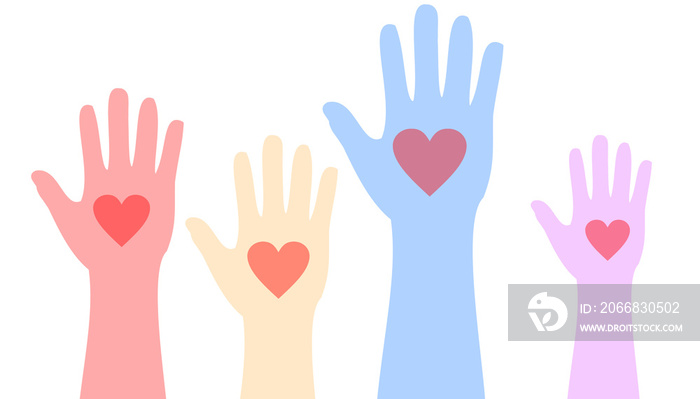 Volunteers needed for service concept illustration on transparent background. Group of hands raised showing sign of volunteers needed. Group of volunteers raising hands. Png image.