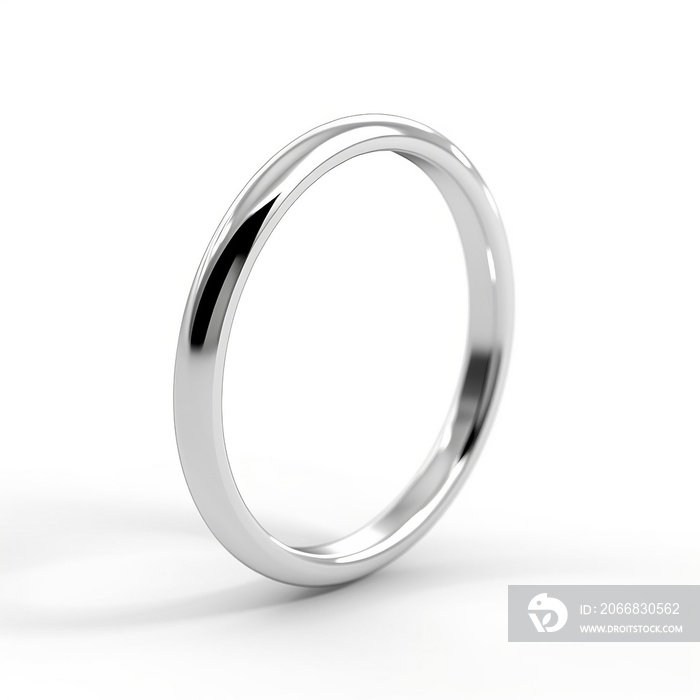 3d silver ring isolated on white background