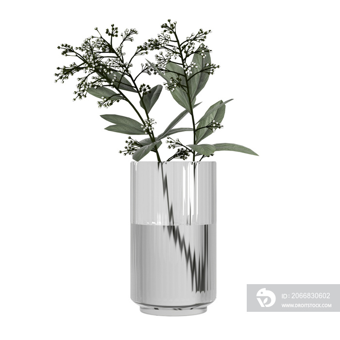 flower in a vase on transparent background PNG file