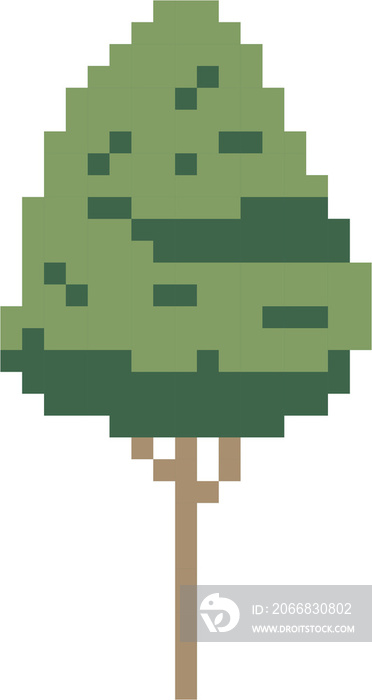 simplicity tree freehand pixel flat design