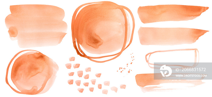 Abstract Watercolor Shapes With Lots Of Texture and Splatter