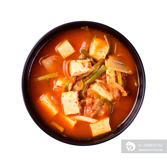 Korean kimchi soup with tofu (Kimchi Jjigae)