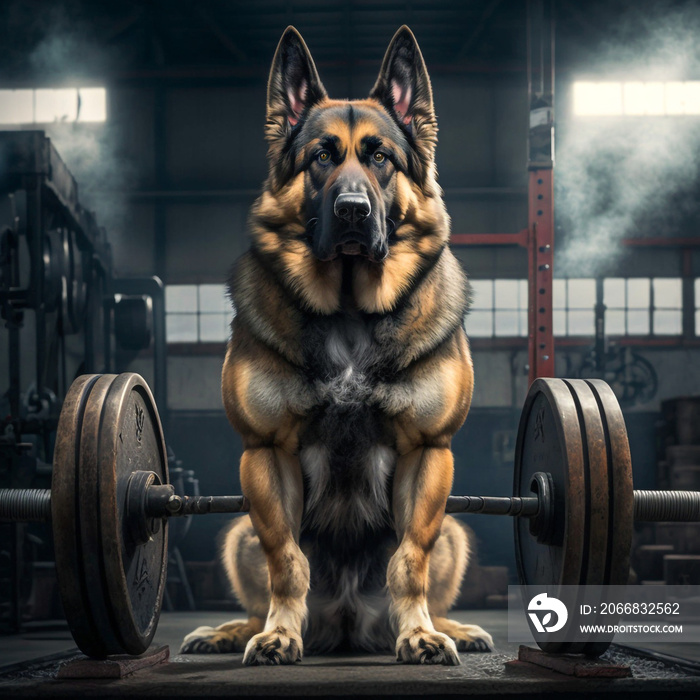 german shepherd dog bodybuilder in the gym HD wallpaper