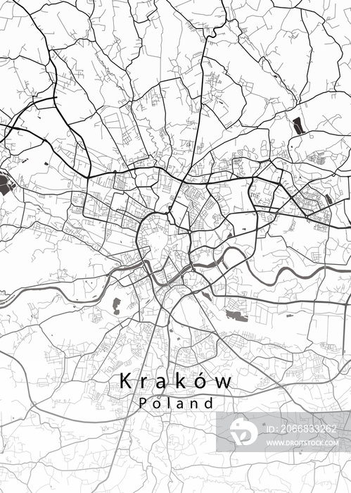 Krakow Poland City Map