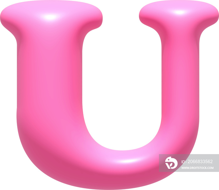 Alphabet  illustration typeface letter UA. Typography decorate design display font.3D gummy jelly.