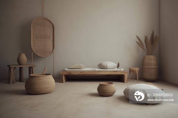 3D Render of Zen room, Retreat Minimalistic