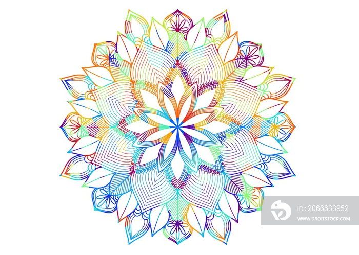 Rainbow mandala art illustration design