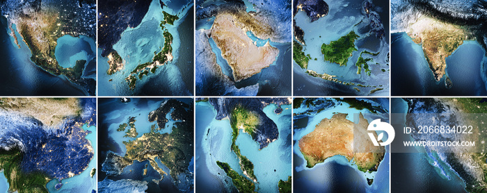 Planet Earth geography map set