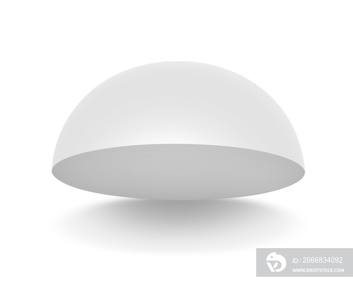 White Semi Sphere Mockup. 3D render