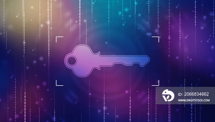 Digital key icon protecting data personal information. Data protection privacy Concept, Information privacy internet technology, Key to success or solution, Cyber Security Concept