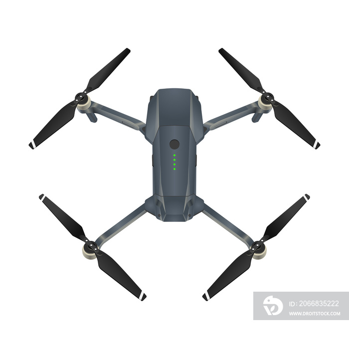 Quadcopter 3d  illustration,  drone isolated on white