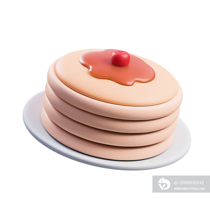 pancake 3d food illustration