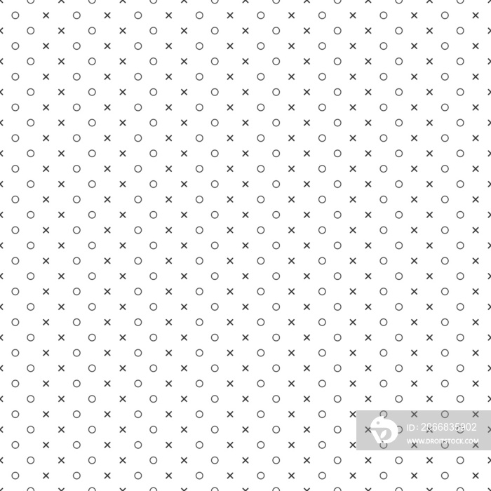 Minimal concept seamless pattern between O and X on wallpaper for d√©cor card, gift wrapping   Seamless geometric pattern on dark background.