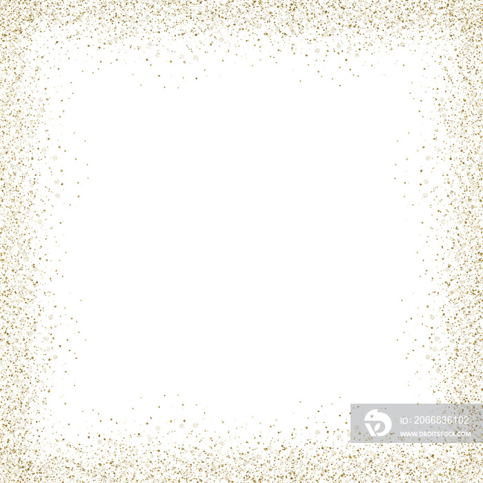 Square gold glitter frame PNG transparent.