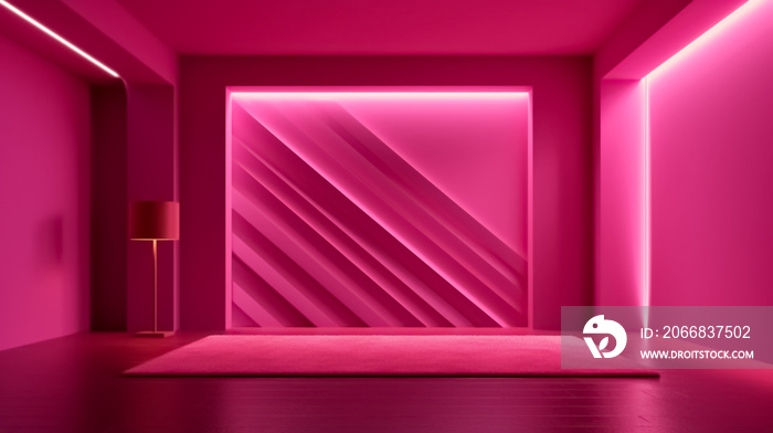 Empty pink room mock-up design