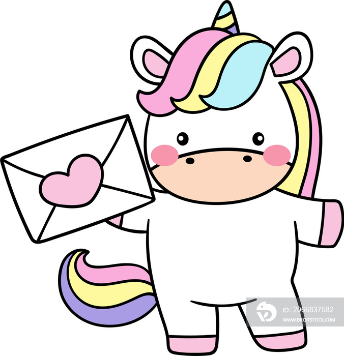 Cute unicorns valentine