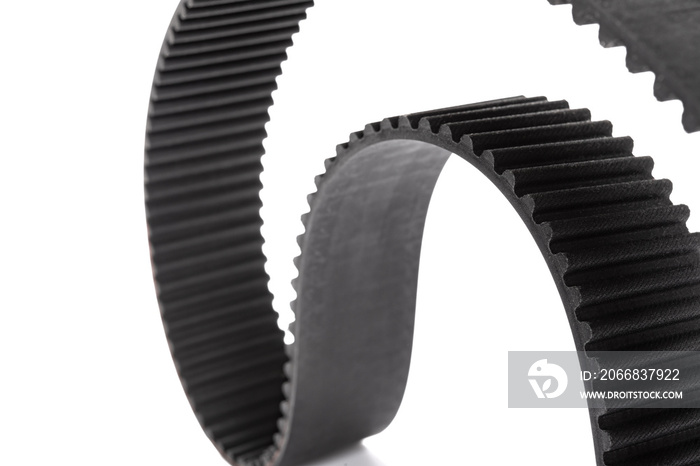 one piece rubber belt gears on a white background