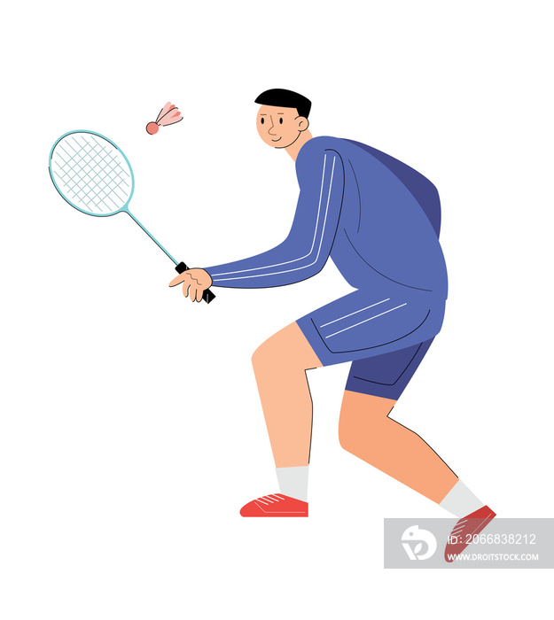 people holding a racket. athlete play badminton