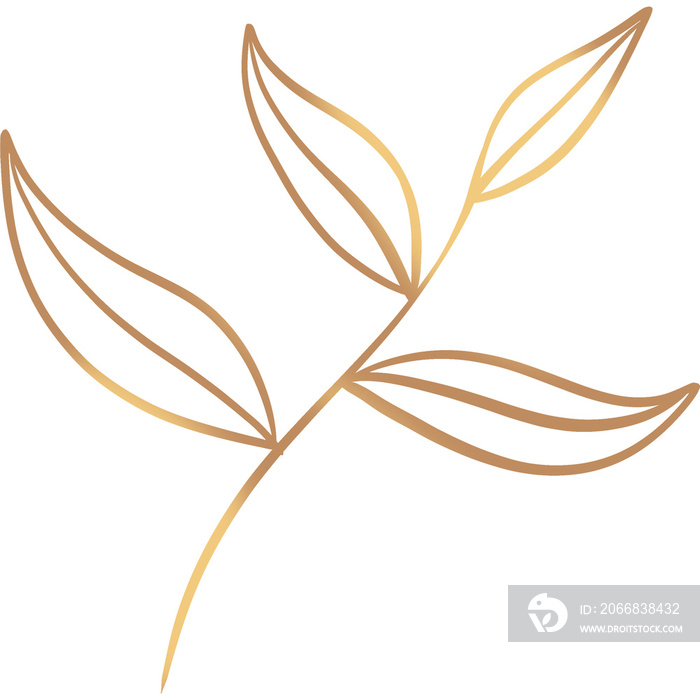 Gold Hand Drawn leaves (2)