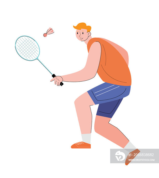people holding a racket. athlete play badminton