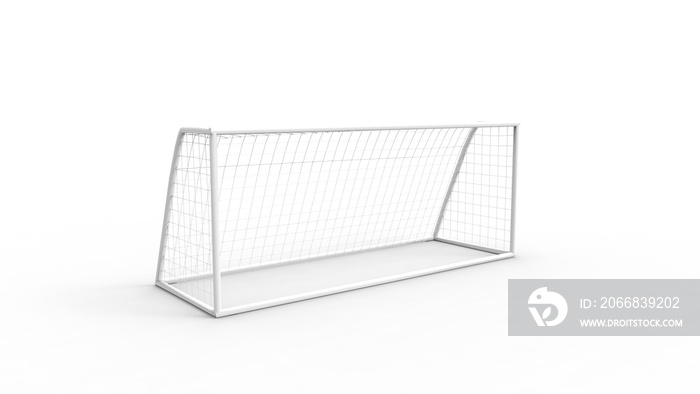 3D rendering of a football goal isolated in white background