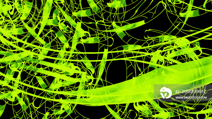 psychedelic green and black hologram abstract background 3D illustration