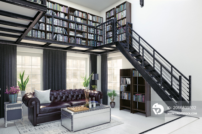 home library interior design.