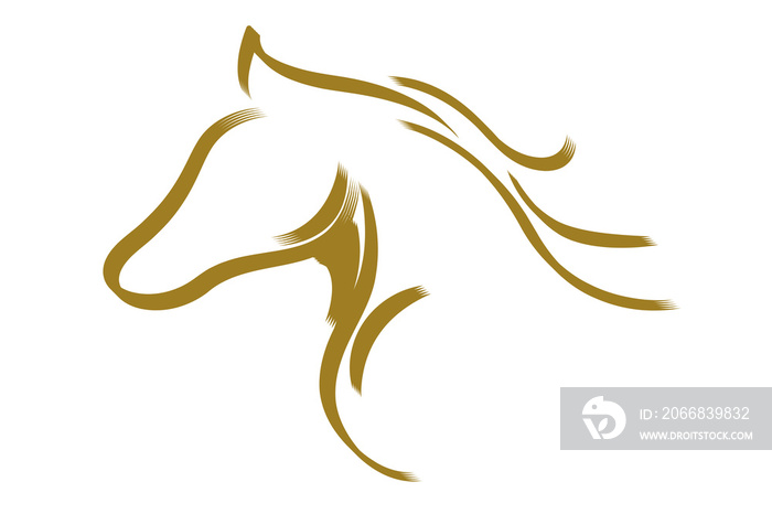 Golden horse logo or drawing