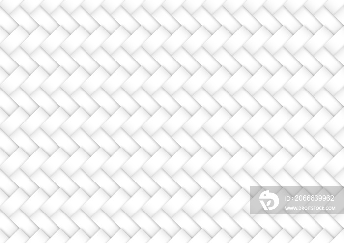 Abstract white and grey background, weave geometric rectangles in simple pattern design, Illustration, papercut origami paper art style