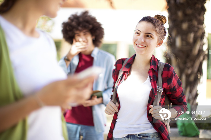 Young students on campus