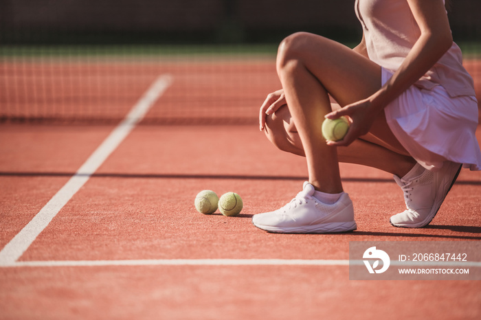 Girl playing tennis