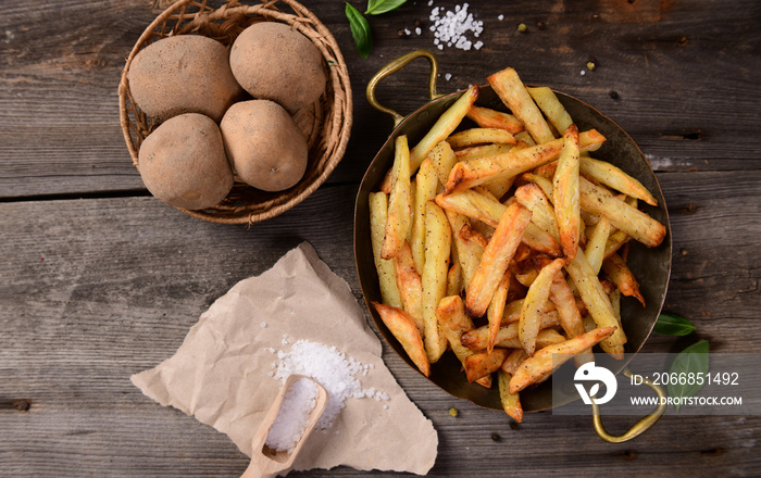 Homemade potato french fries