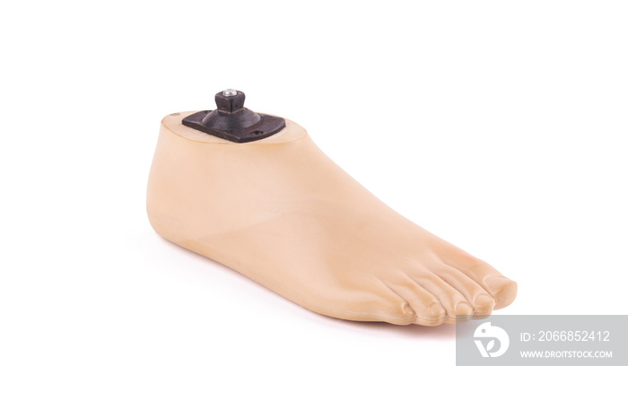 prosthetic foot isolated on a white background. production of prostheses for people.