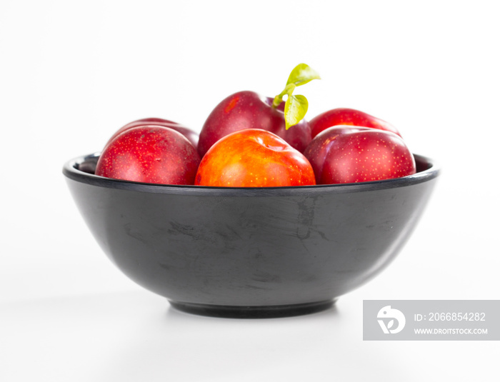 Plums Fruit isolated on white background.