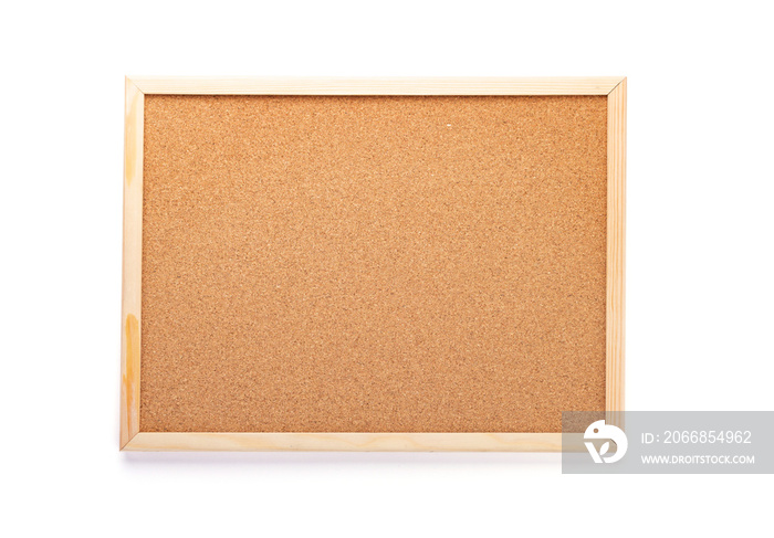 cork board on white background