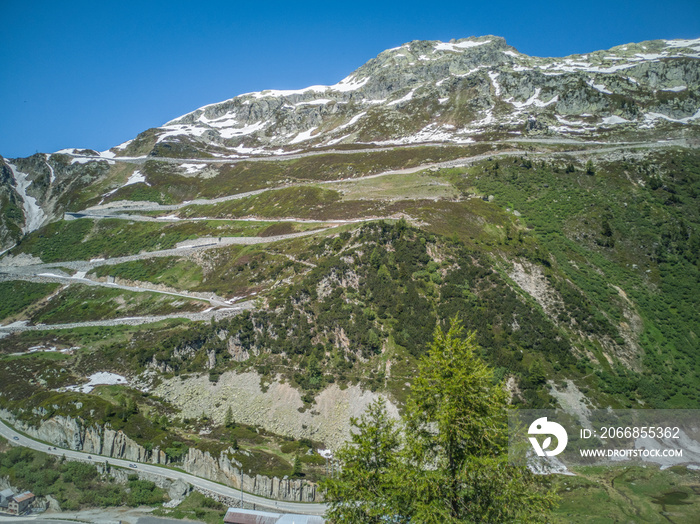 The road from the Oberalppass